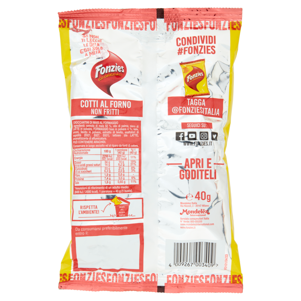 Fonzies Gli Originali Croccantini di Mais al Formaggio - 40g