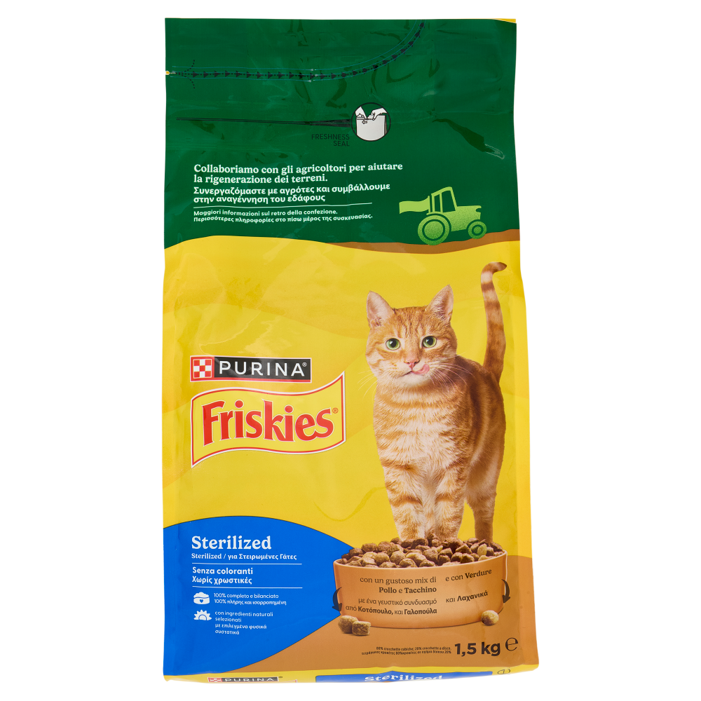 PURINA FRISKIES Sterilizzati Pollo e Tacchino e con Verdure 1,5kg