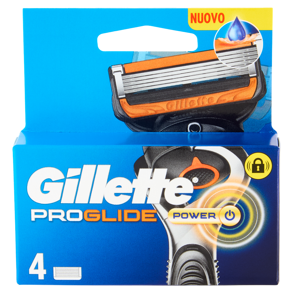 Gillette Proglide Power Lamette di ricambio per Rasoio da Uomo, 4 Ricariche