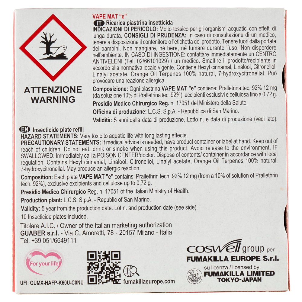 VAPE Elettroemanatore Piastrine Classic + 10 Ricariche