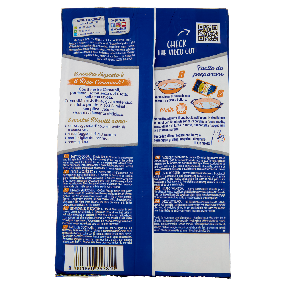 Riso Scotti Risotto Carnaroli Milanese con Zafferano Ambrato 210 g