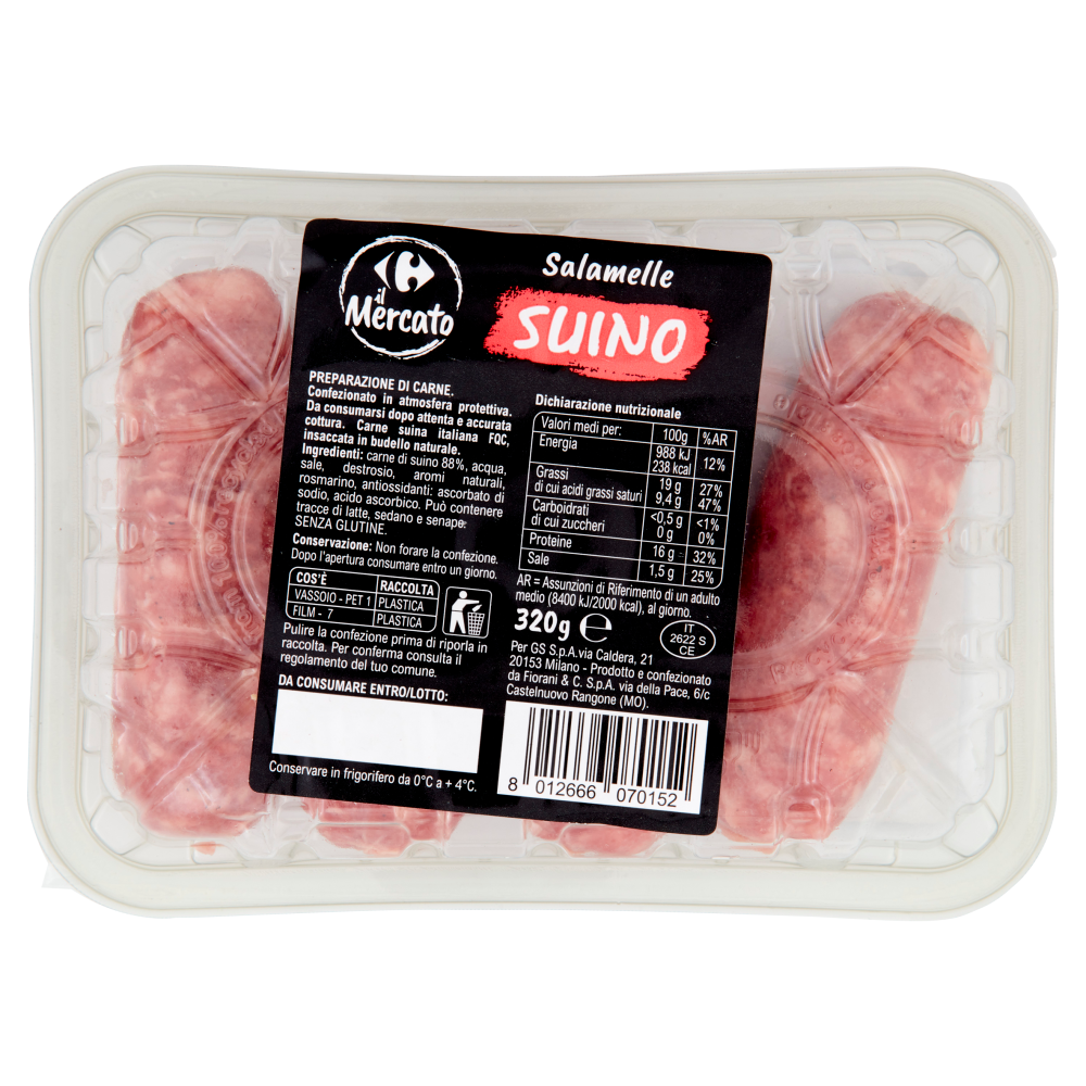 Carrefour il Mercato Salamelle Suino 320 g