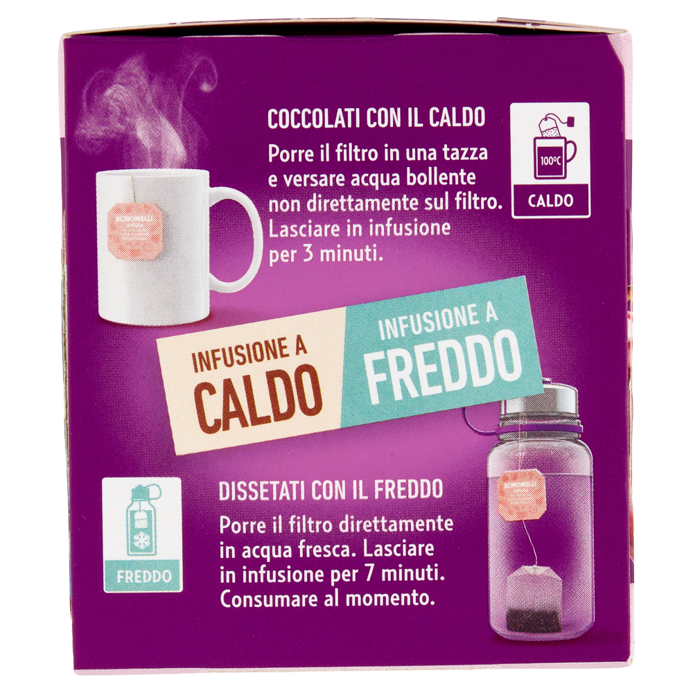 Bonomelli Infusi Fruttosi 100% Naturali Ciliegia e Mirtillo 12 Filtri 24 g