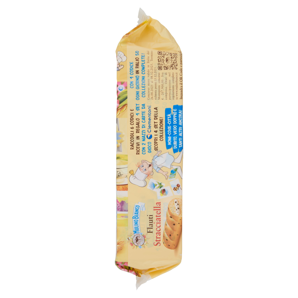 Mulino Bianco Flauti Stracciatella Merenda con 100% Latte Fresco Italiano 8 pezzi 280g