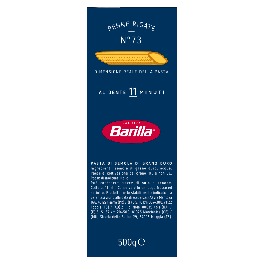Barilla Pasta Penne Rigate n.73 500g