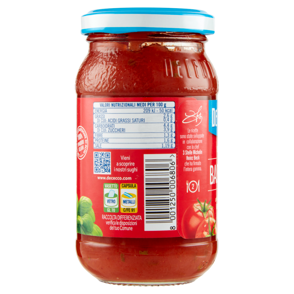 De Cecco Sugo al Basilico con Basilico Genovese DOP 200 g