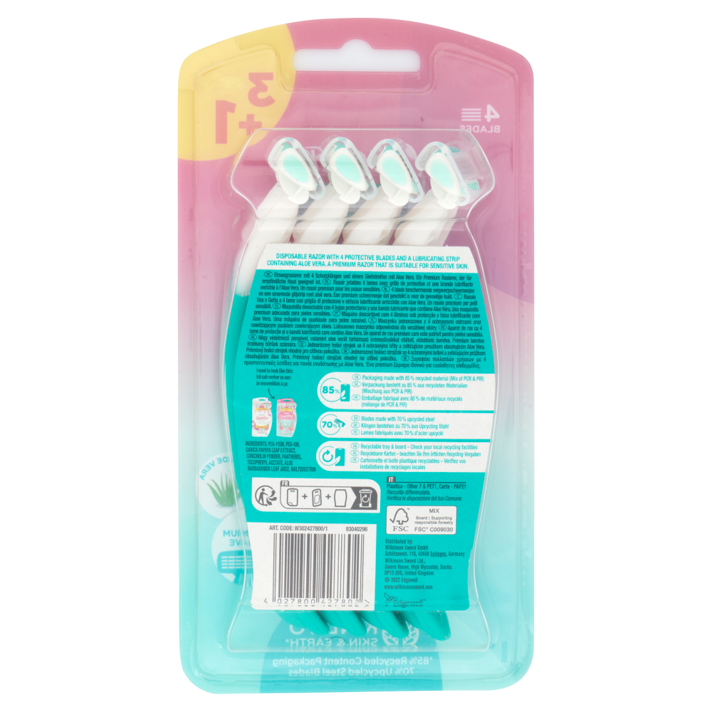 Wilkinson Sword My Intuition Quattro Smooth Sensitive 3+1