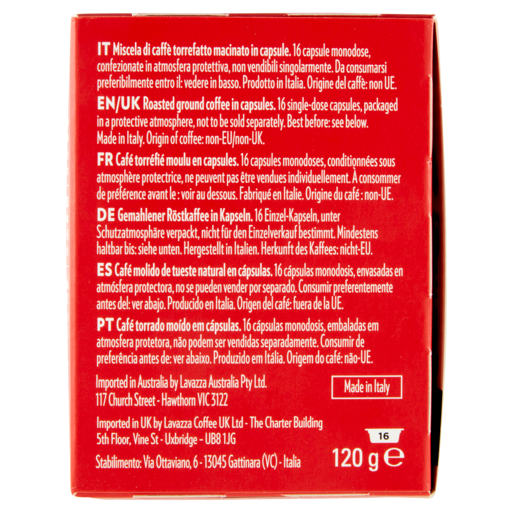 Lavazza A Modo Mio Qualità Rossa 16 Capsule 120 g