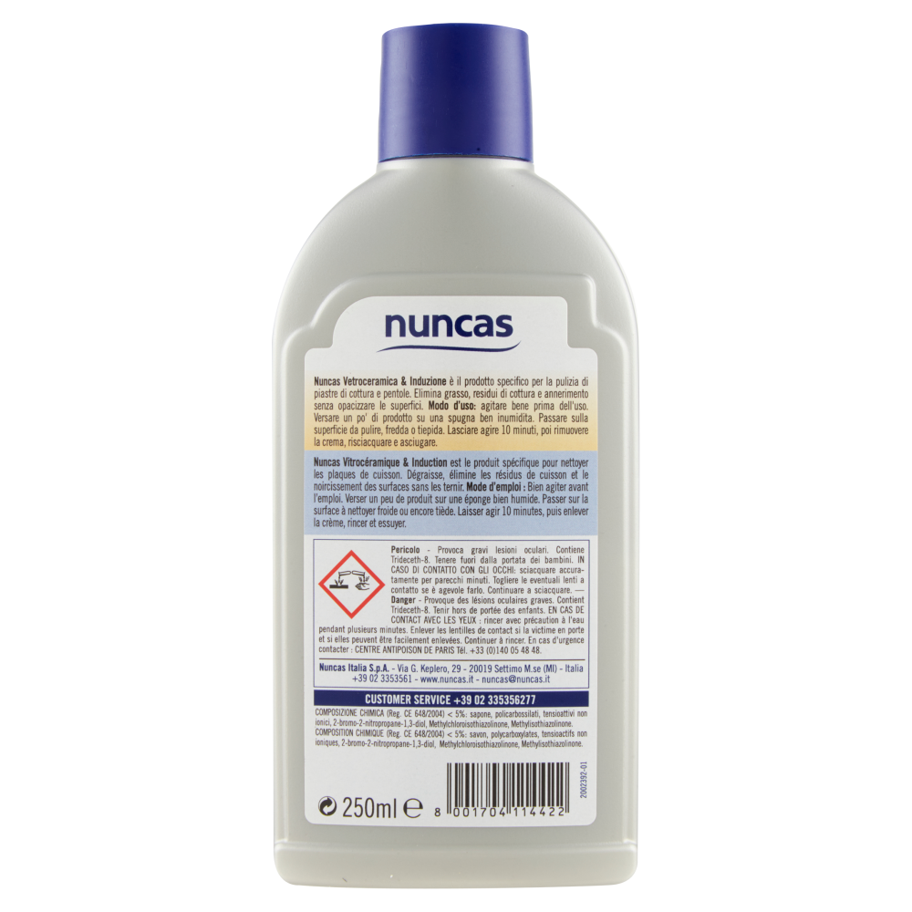 nuncas Vetroceramica & Induzione Detergente Delicato 250 ml