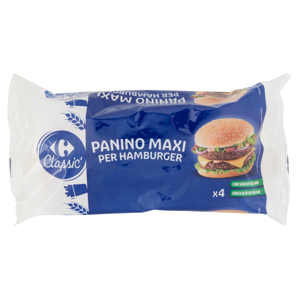 Carrefour Classic Panino Maxi per Hamburger 4 x 75 g