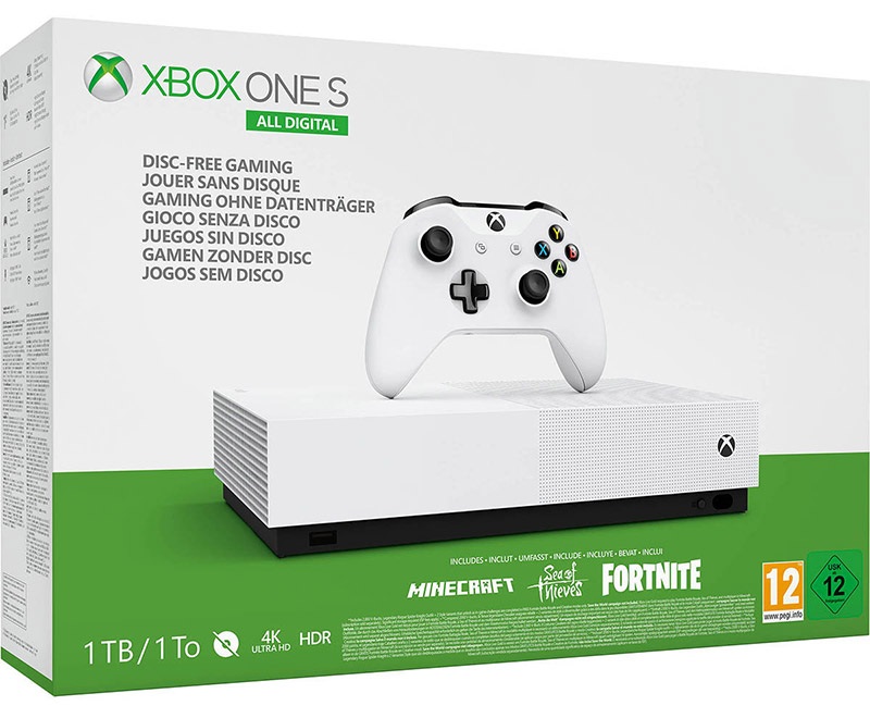 Microsoft Xbox One S All-Digital Edition 1 TB Wi-Fi Bianco