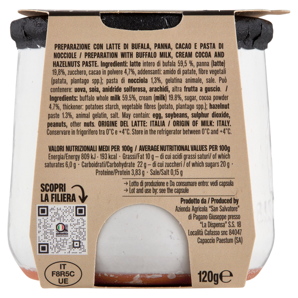 Latteria San Salvatore Dessert Cremoso Cacao e Nocciola 120 g