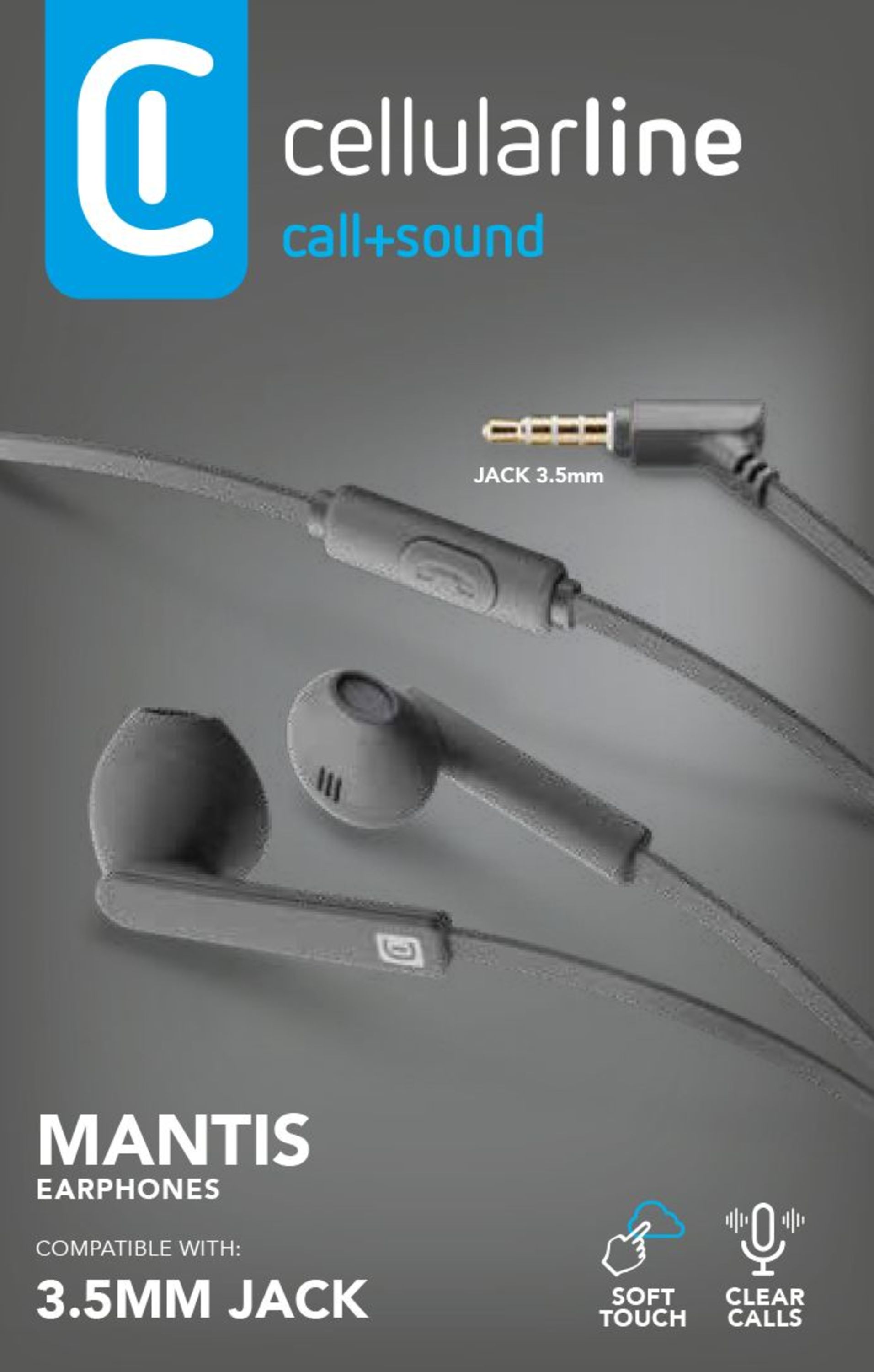 Cellularline MANTIS Auricolari stereo a capsula con microfono e tasto di risposta