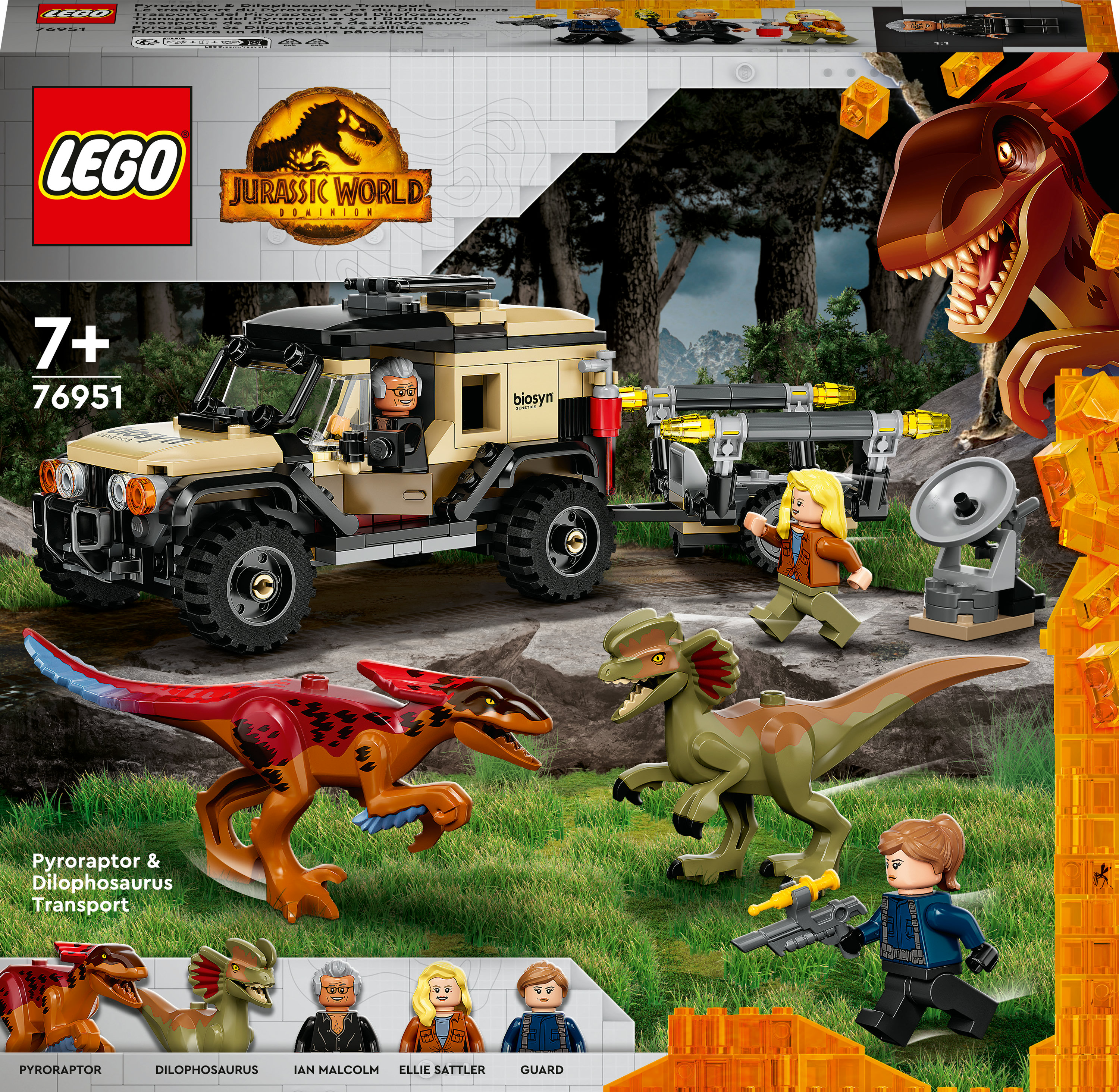 LEGO Jurassic World Trasporto del Piroraptor e del Dilofosauro