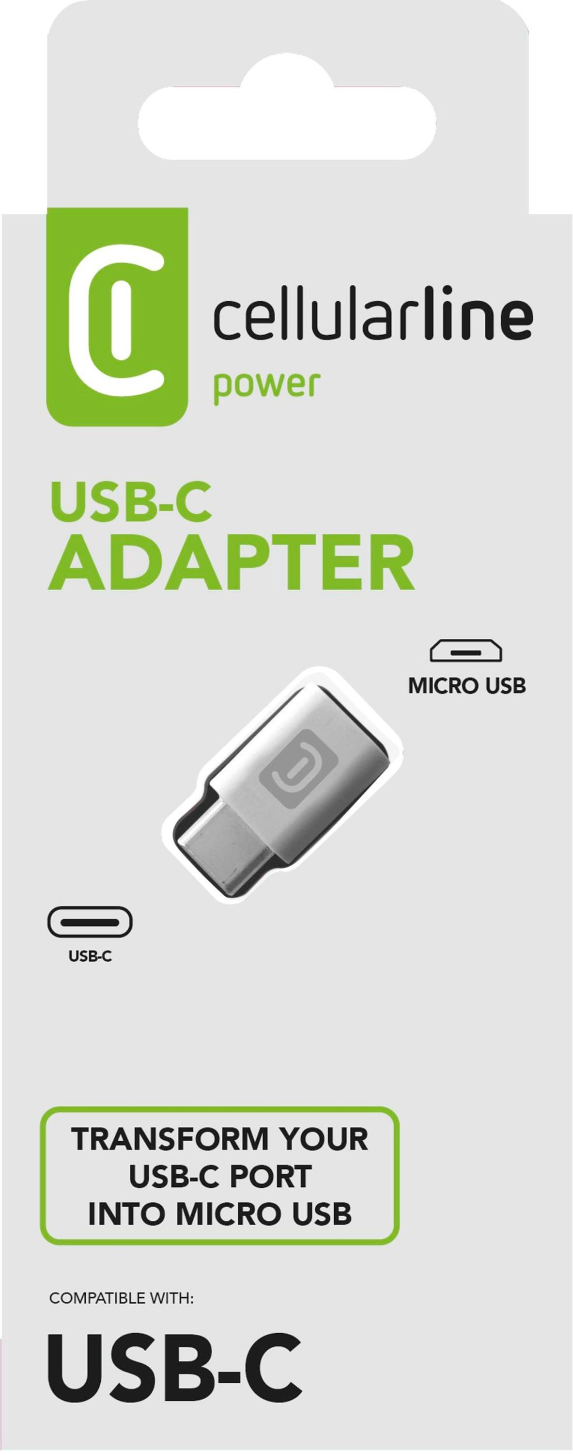 Cellularline Adattatore da MICRO USB a USB-C