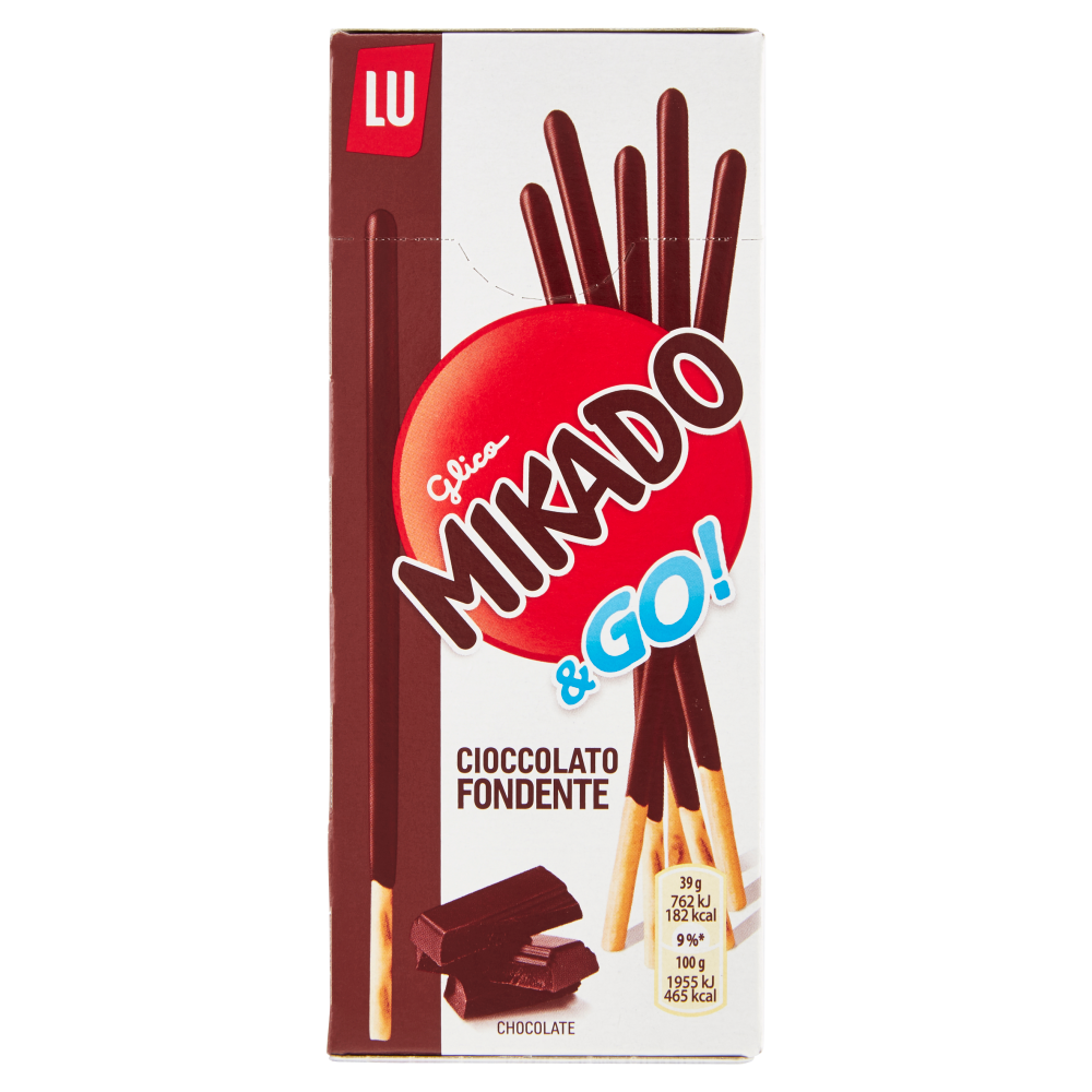  Mikado, biscotto ricoperto di cioccolato fondente formato pocket 39g