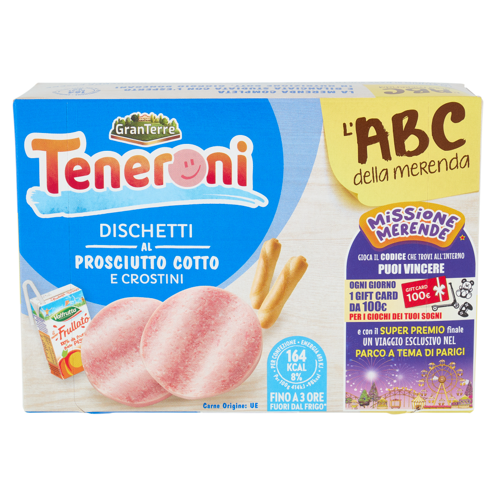 Teneroni l'ABC della merenda Dischetti al Prosciutto Cotto e Crostini