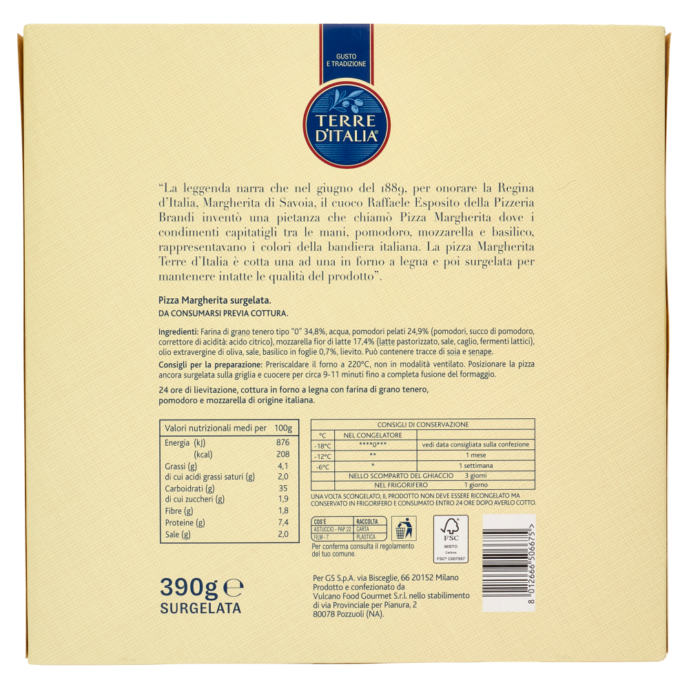 Terre d'Italia la Margherita Surgelata 390 g