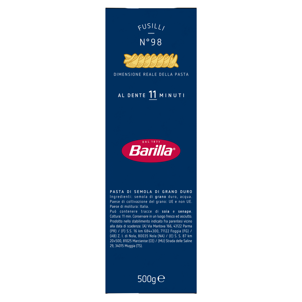 Barilla Pasta Fusilli n.98 500g