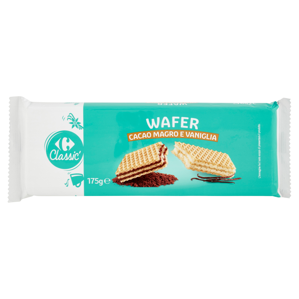 Carrefour Classic Wafer Cacao Magro e Vaniglia 175 g