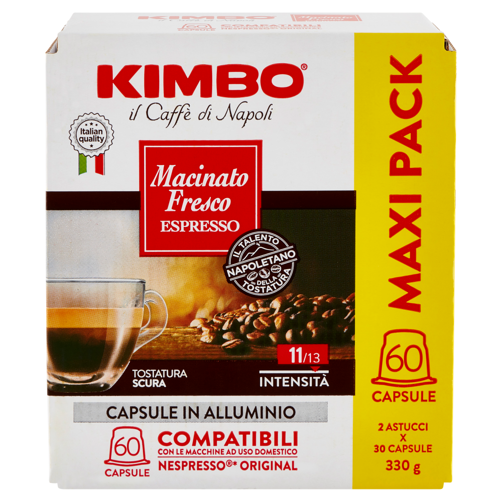 Kimbo Macinato Fresco Espresso Capsule Compatibili con le Macchine Nespresso* 2 x 165 g
