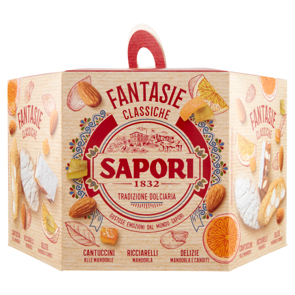 Sapori Fantasie Classiche Cantuccini alle Mandorle, Ricciarelli, Delizie Mandorla e Canditi 381 g