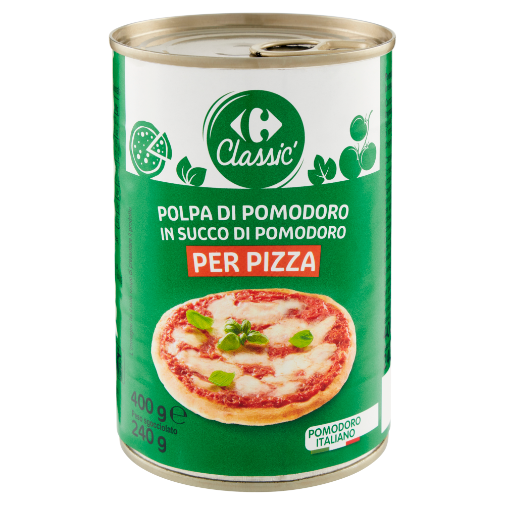 Carrefour Classic Polpa di Pomodoro in Succo di Pomodoro per Pizza 400 g
