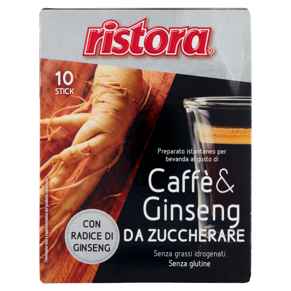 ristora Preparato istantaneo per bevanda al gusto di Caffè & Ginseng da Zuccherare 10 x 7 g