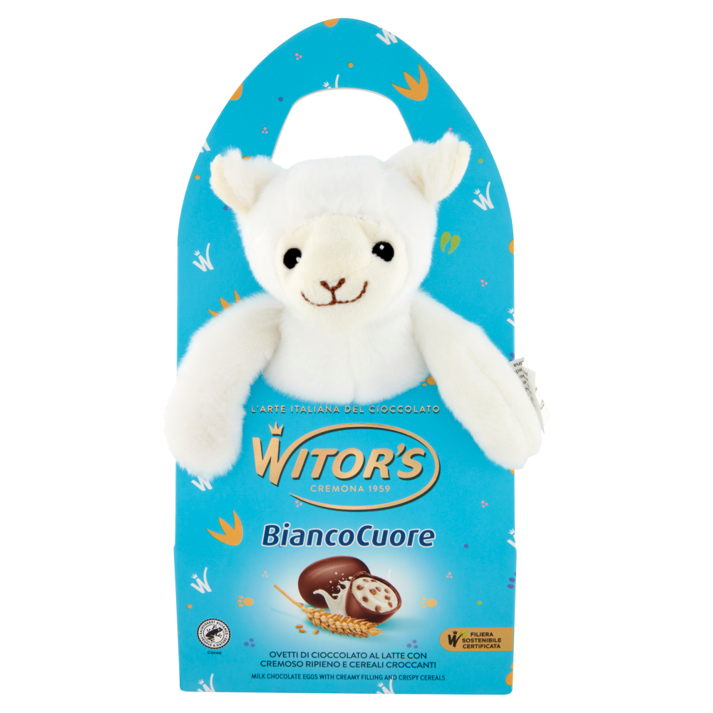 Witor's Bianco Cuore Ovetti di Cioccolato al Latte con Cremoso Ripieno e Cereali Croccanti 120 g