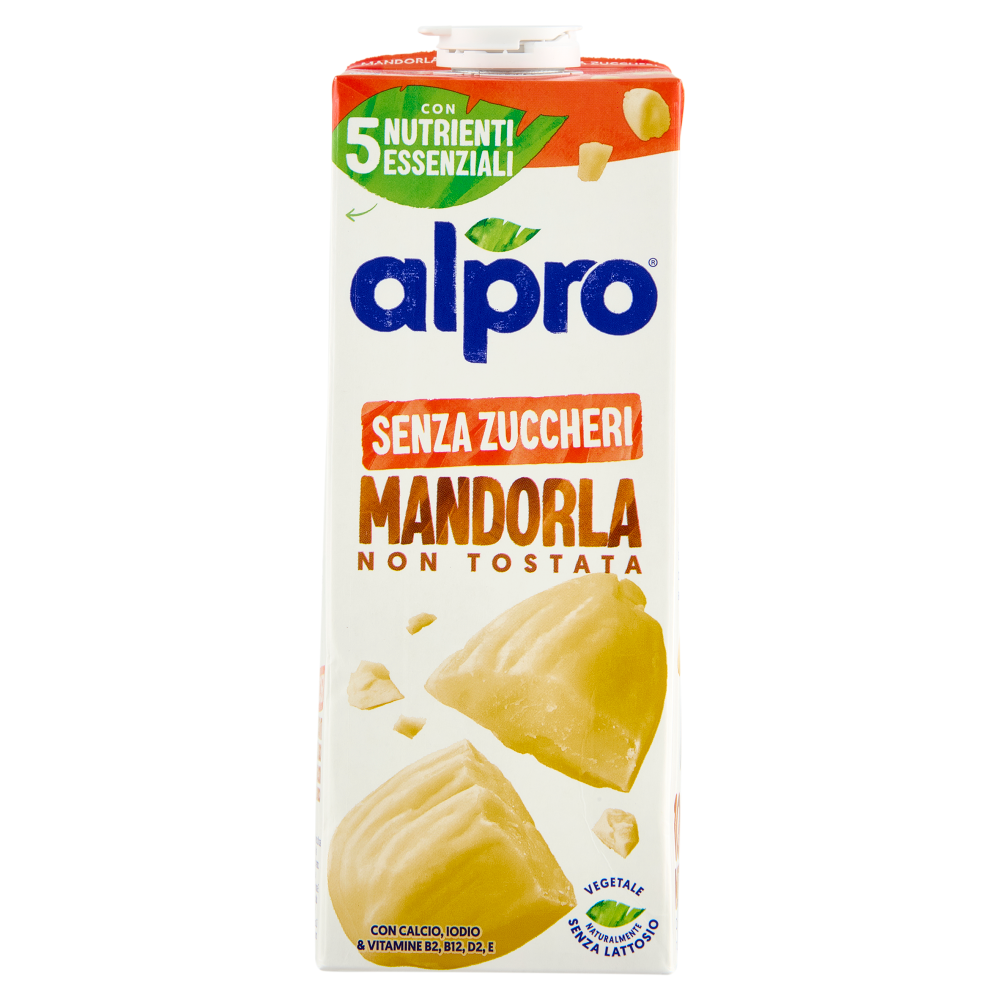 ALPRO Senza Zuccheri Mandorla, Bevanda 100% Vegetale, Basso in grassi, Senza Lattosio, 1l
