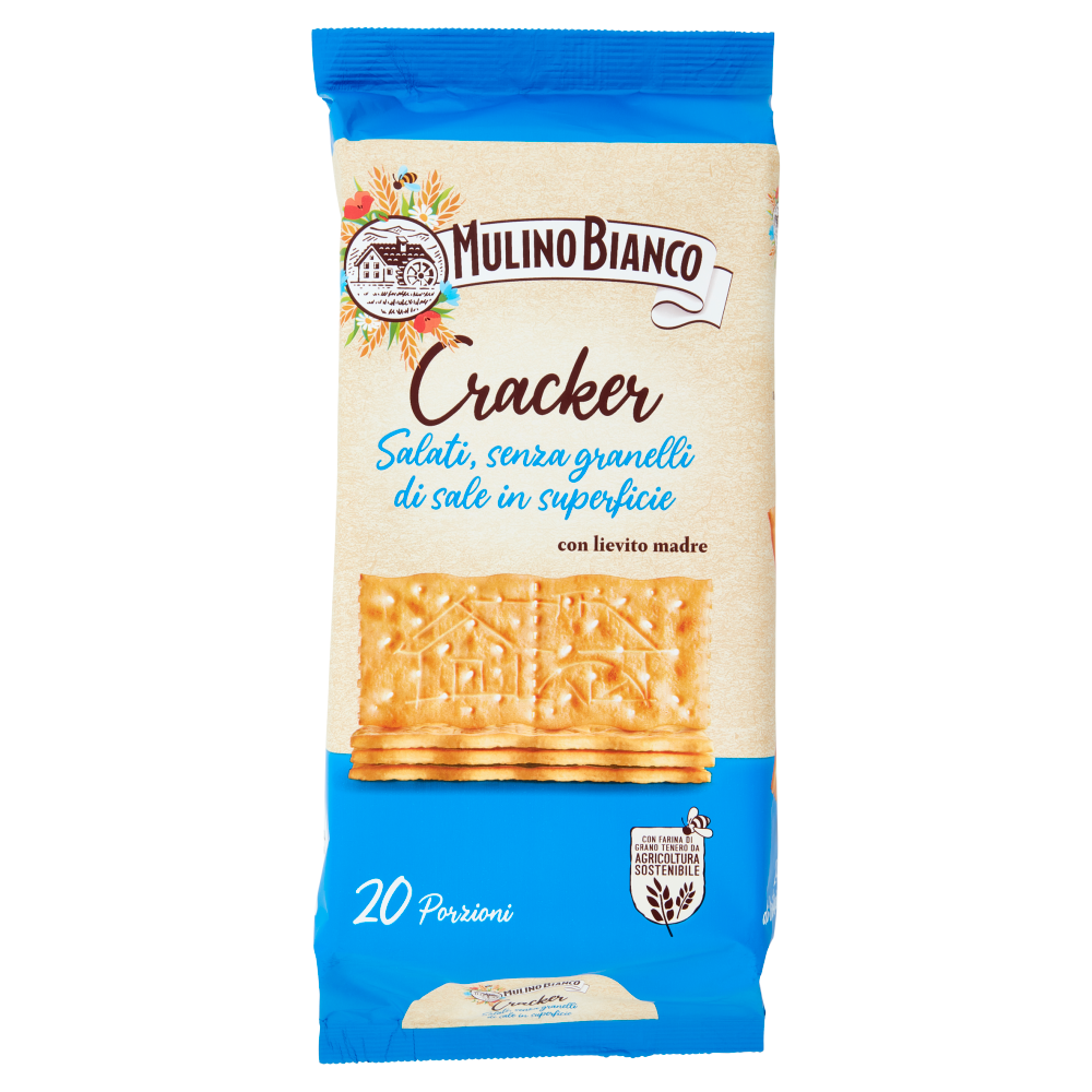 Mulino Bianco Cracker Salati Senza Granelli di Sale in Superficie 500g
