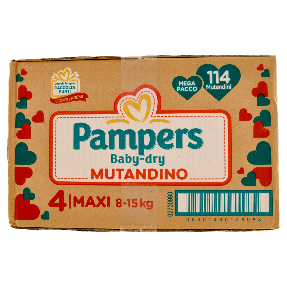Pampers Baby-dry Mutandino Maxi 114 pz