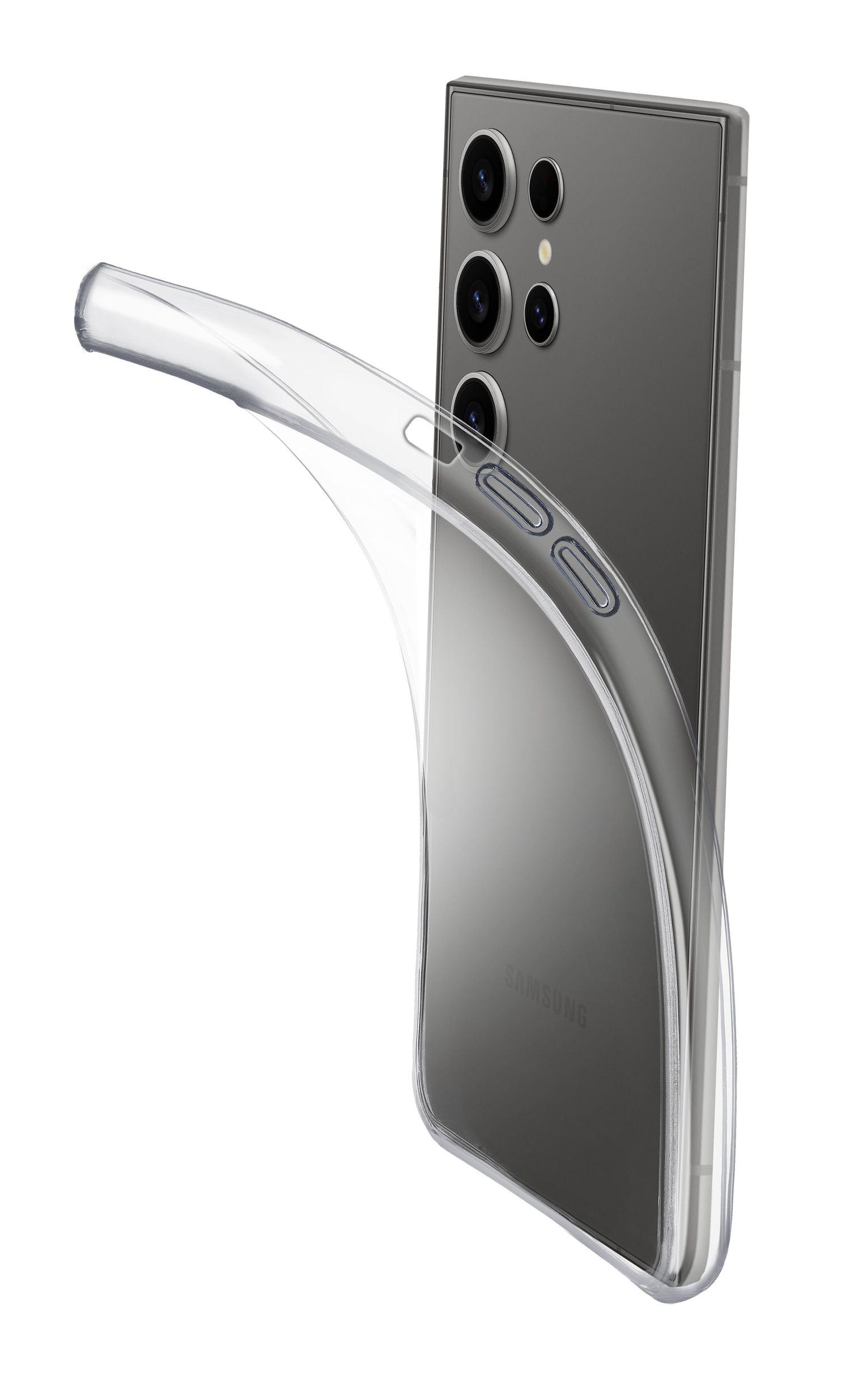 Cellularline Fine - Galaxy S25 Ultra Cover in gomma morbida ultra sottile e trasparente
