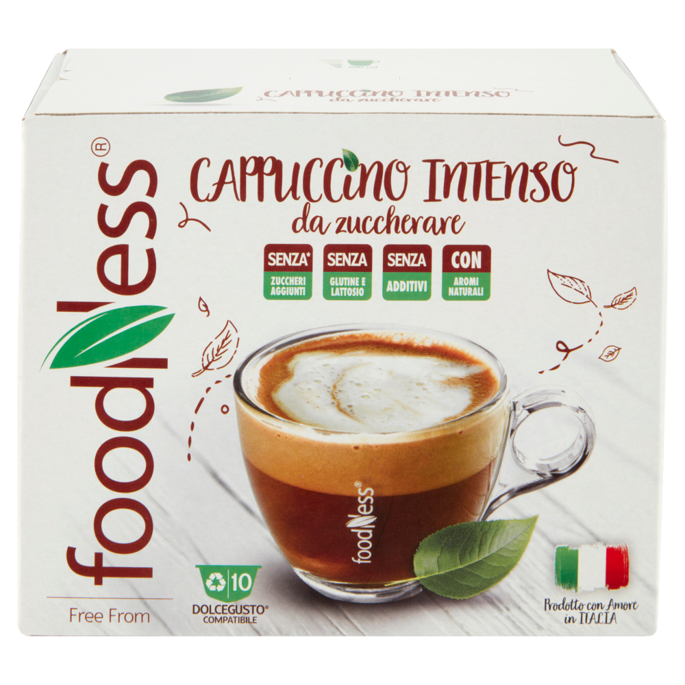 foodNess Cappuccino Intenso da zuccherare Dolcegusto Compatibile 10 x 10 g