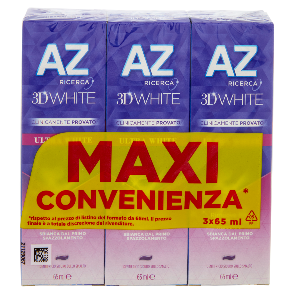 AZ Ricerca Dentifricio 3D White Ultra White 3 x 65 ml