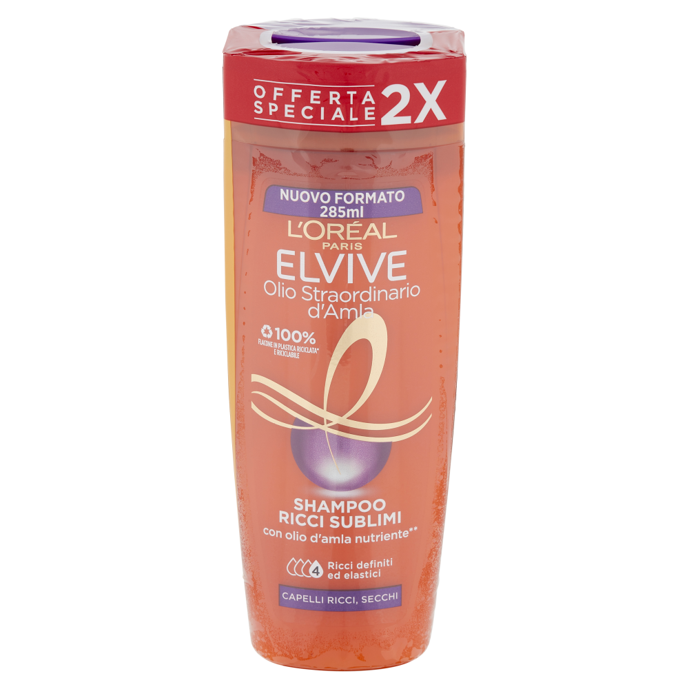 L'Or&eacute;al Paris Shampoo Elvive Olio Straordinario Ricci Sublimi, Per Capelli Ricci, Confezione da 2