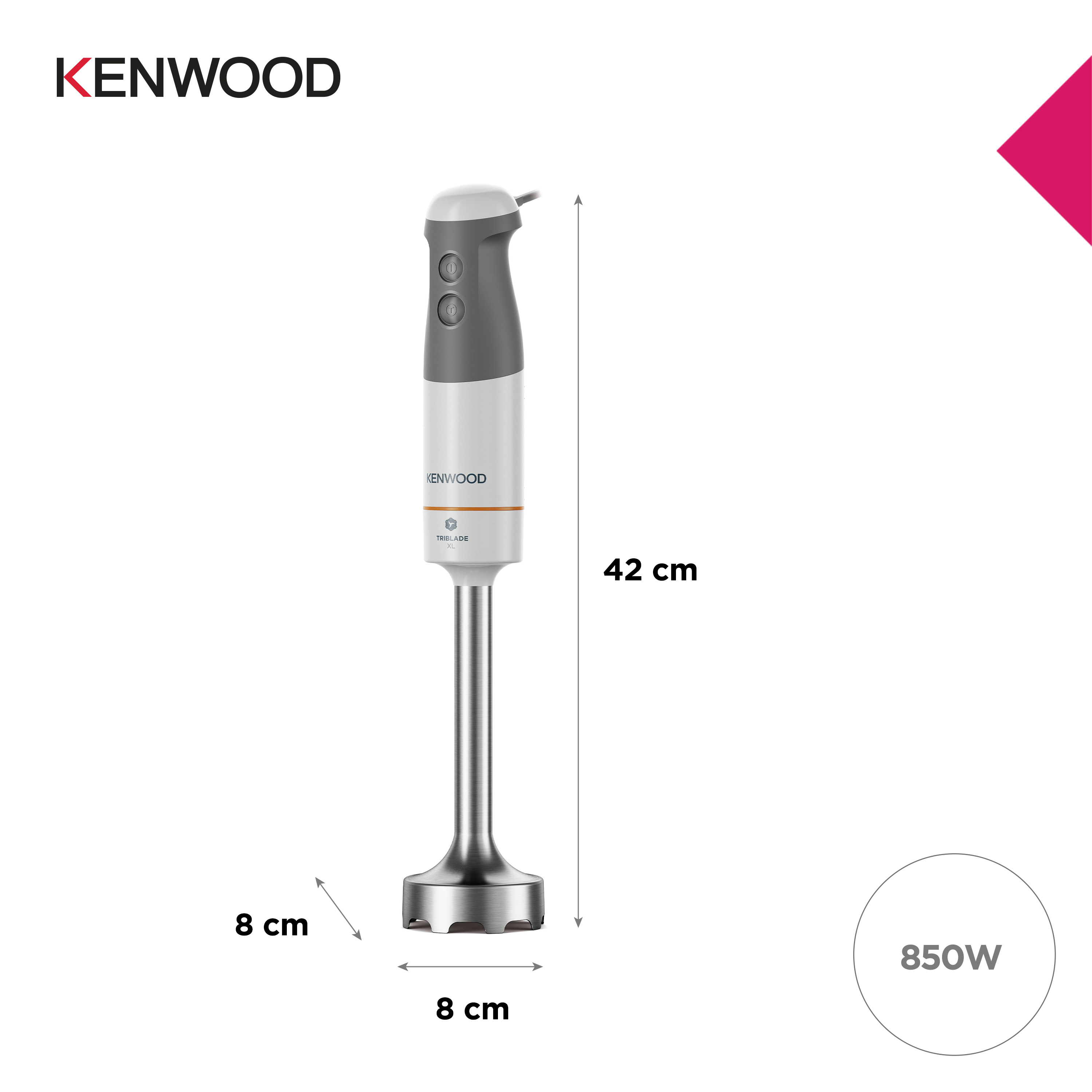 Kenwood Triblade XL HBM40306WH Mixer a immersione 850W