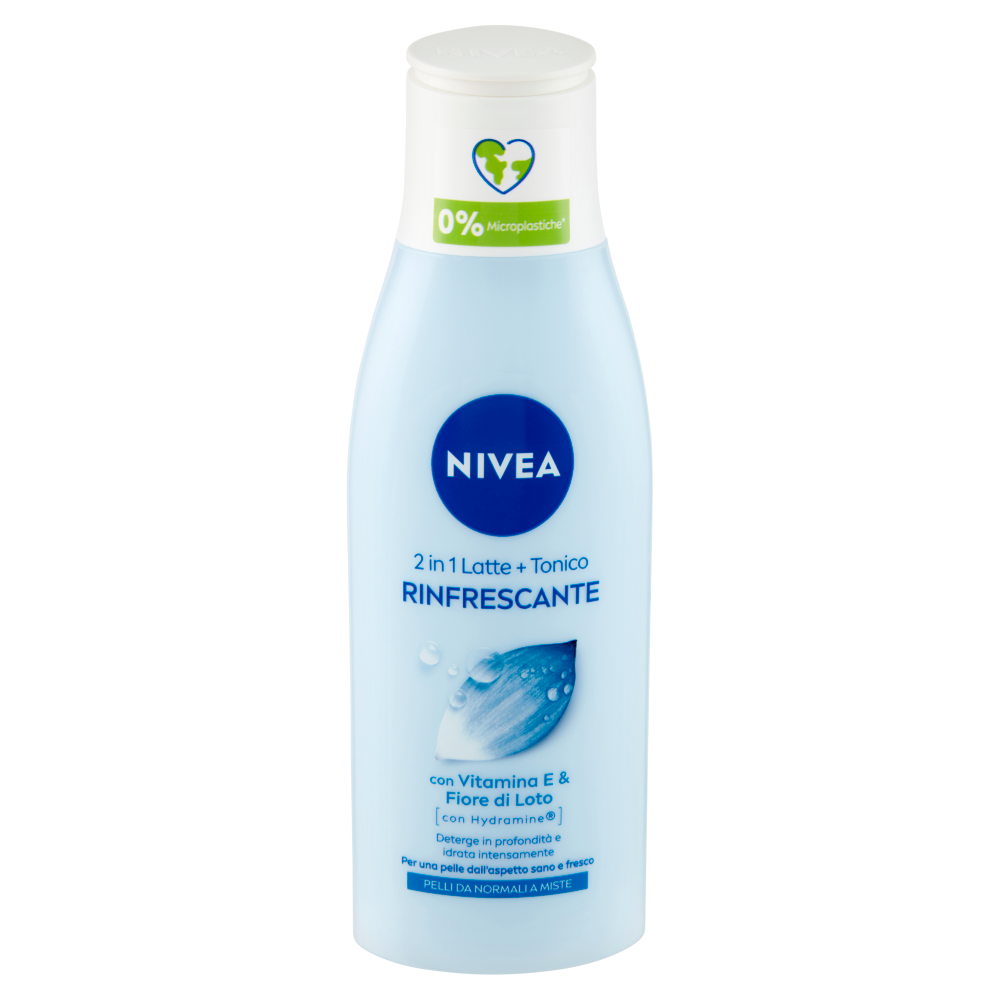 Nivea 2 in 1 Latte + Tonico Rinfrescante Pelli da Normali a Miste 200 ml