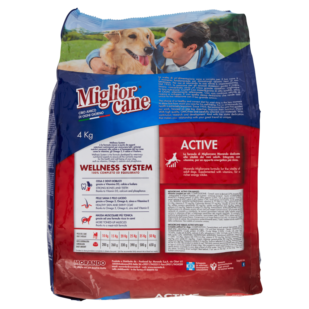 Migliorcane Active Crocchette con Manzo 4 kg
