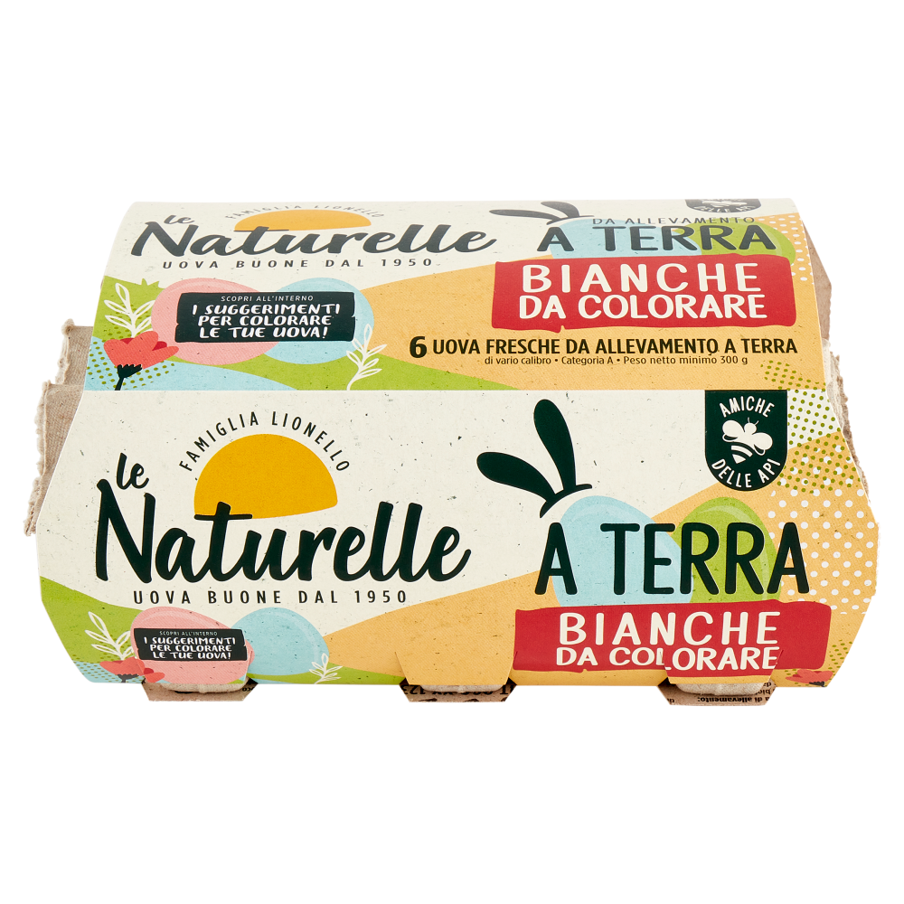 le Naturelle Bianche da Colorare 6 Uova Fresche da Allevamento a Terra 300 g