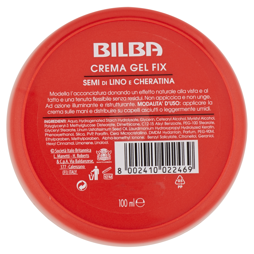Bilba Crema Gel Fix Semi di Lino e Cheratina 100 ml