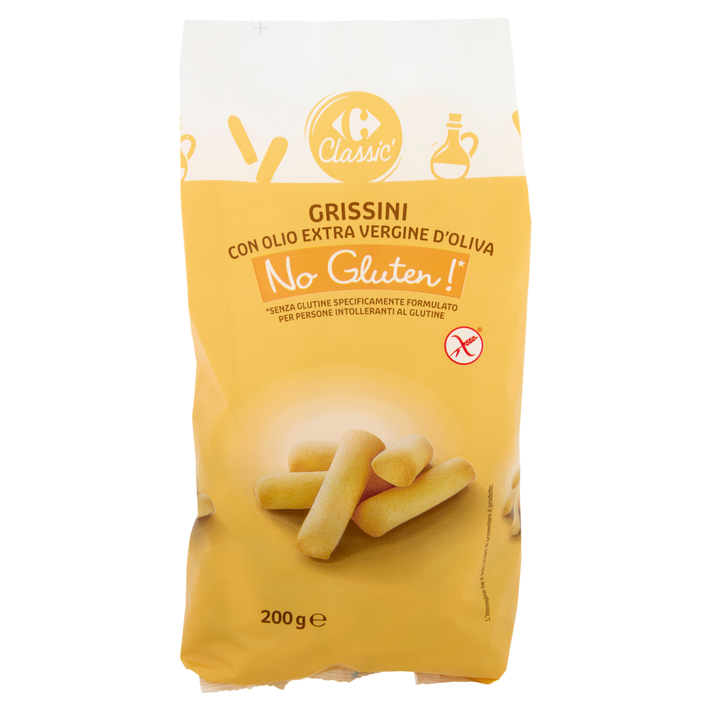 Carrefour Classic Grissini con Olio Extra Vergine d'Oliva No Gluten!* 200 g