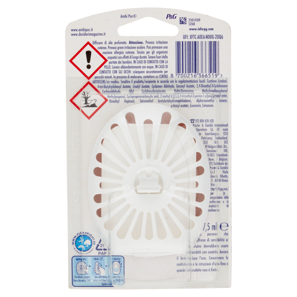 Ambi Pur Bagno Profumatore per Ambienti Elimina e Previene gli Odori, Gelsomino Scarlatto 7,5 ml