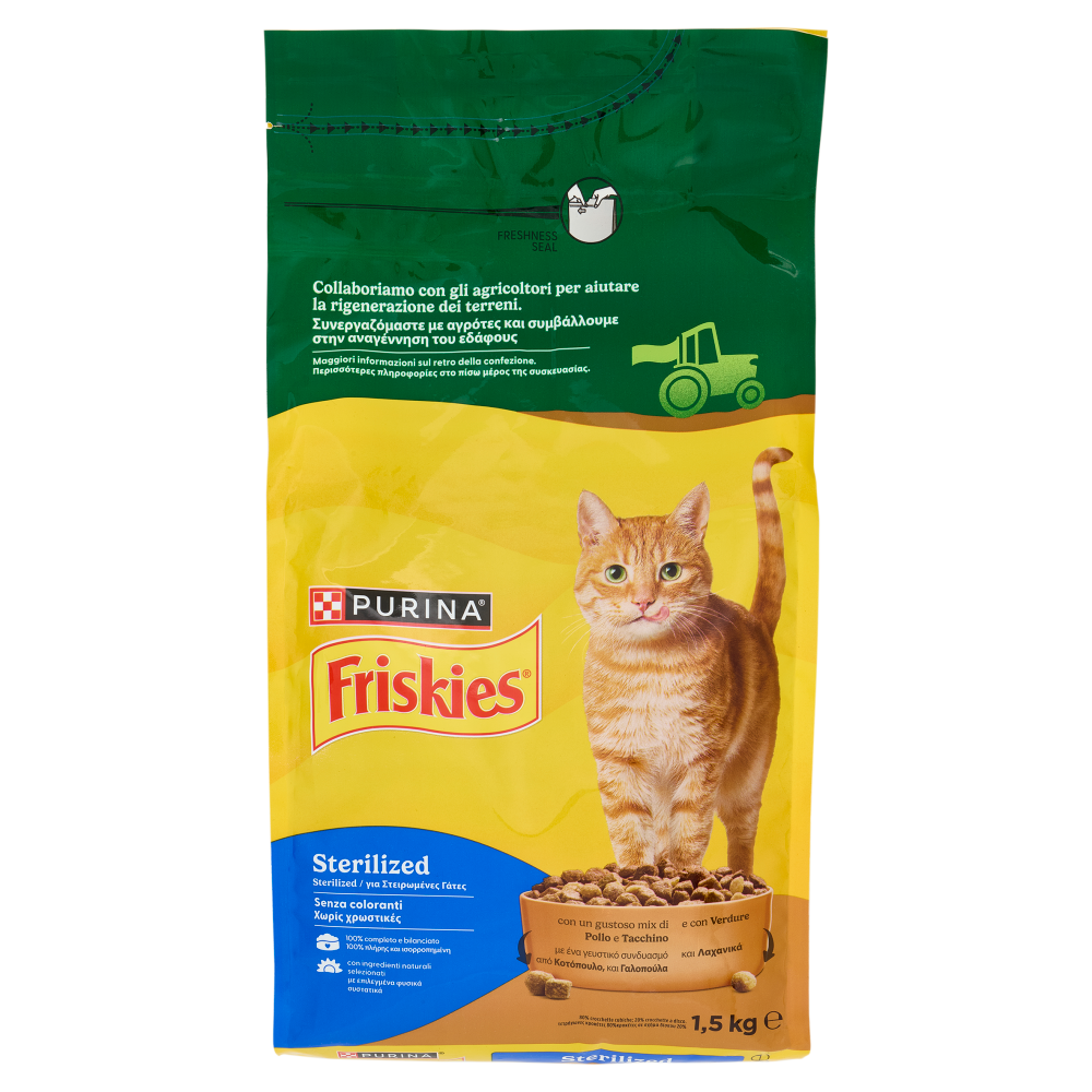 PURINA FRISKIES Sterilizzati Pollo e Tacchino e con Verdure 1,5kg