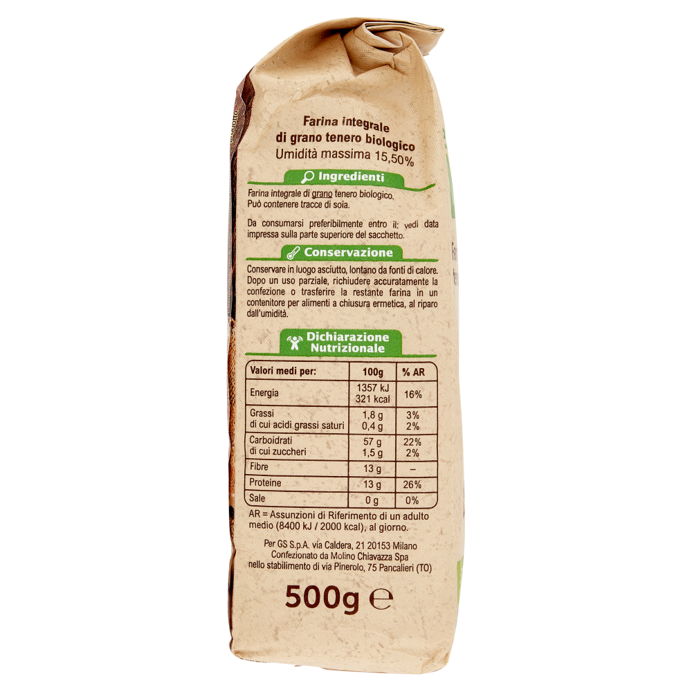 Carrefour Bio Farina di grano tenero Integrale 500 g