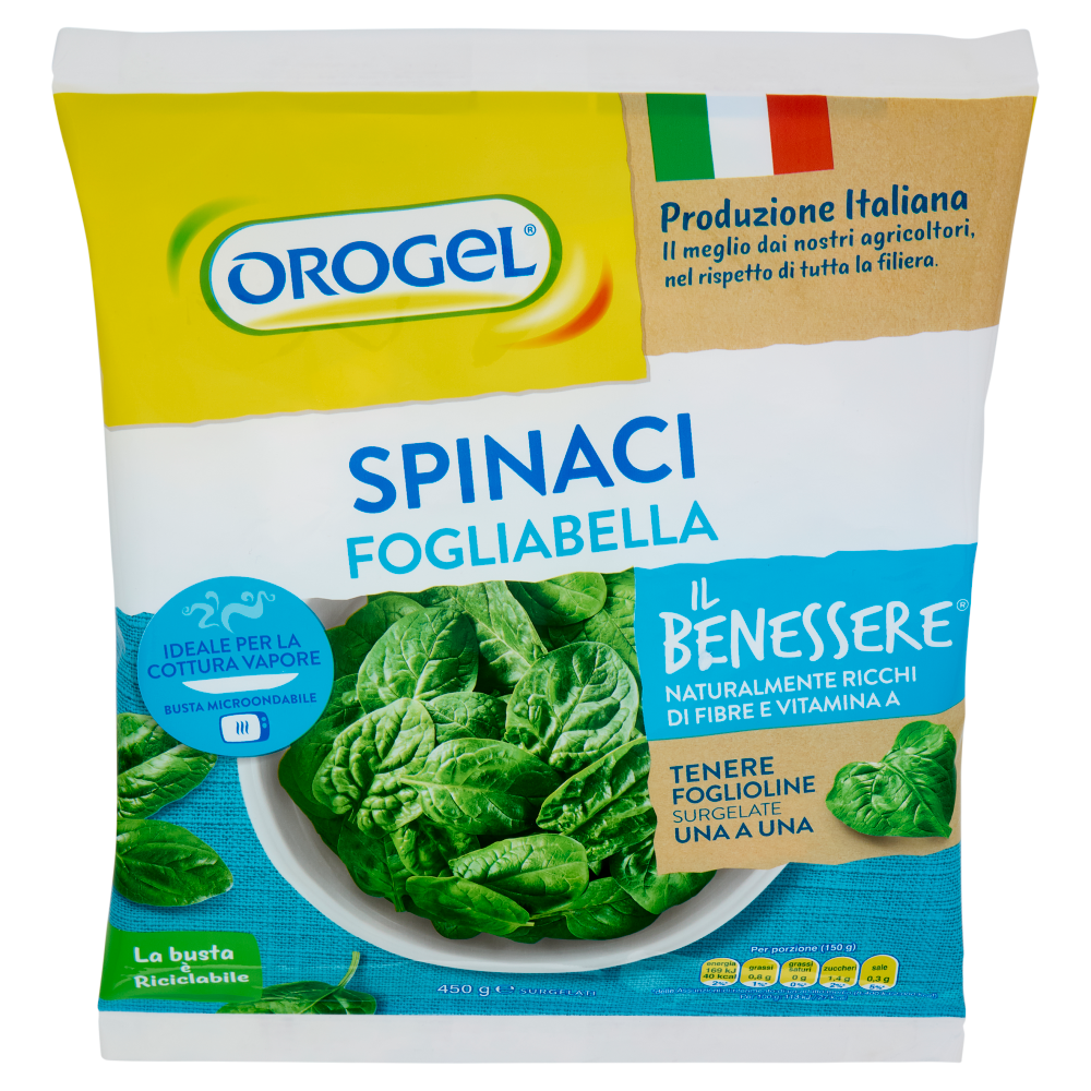 Orogel Il Benessere Spinaci Fogliabella Surgelati 450 g