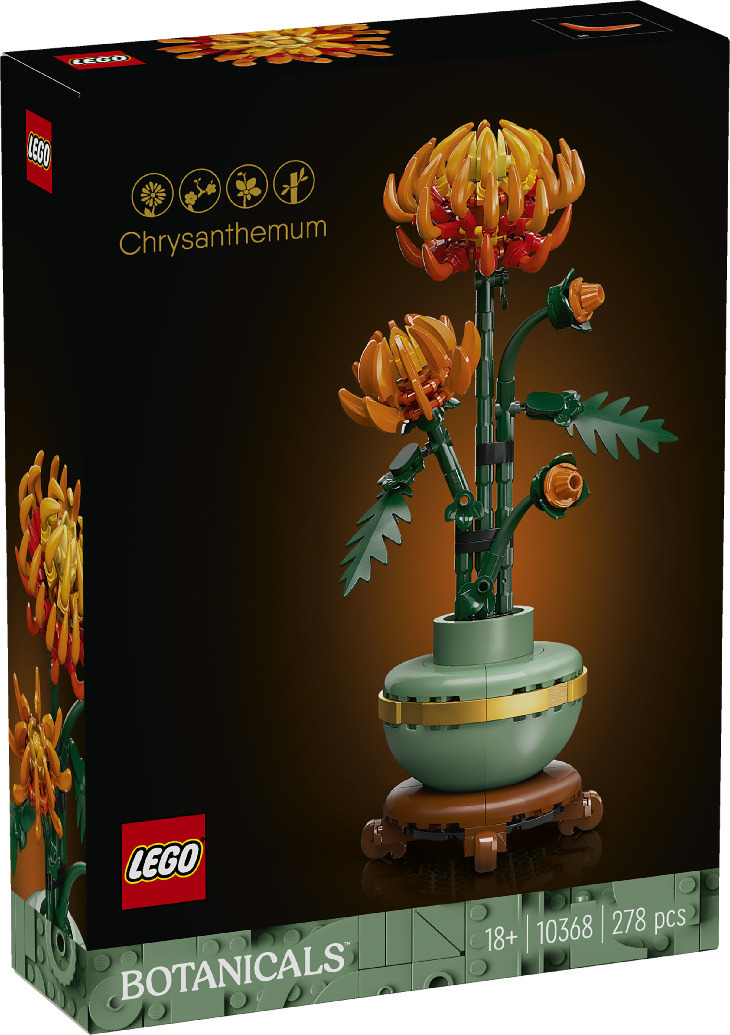 LEGO Botanicals 10368 Crisantemo, Fiore Finto da Costruire per Adulti, Idea Regalo Creativa di Compleanno per Donna e Uomo