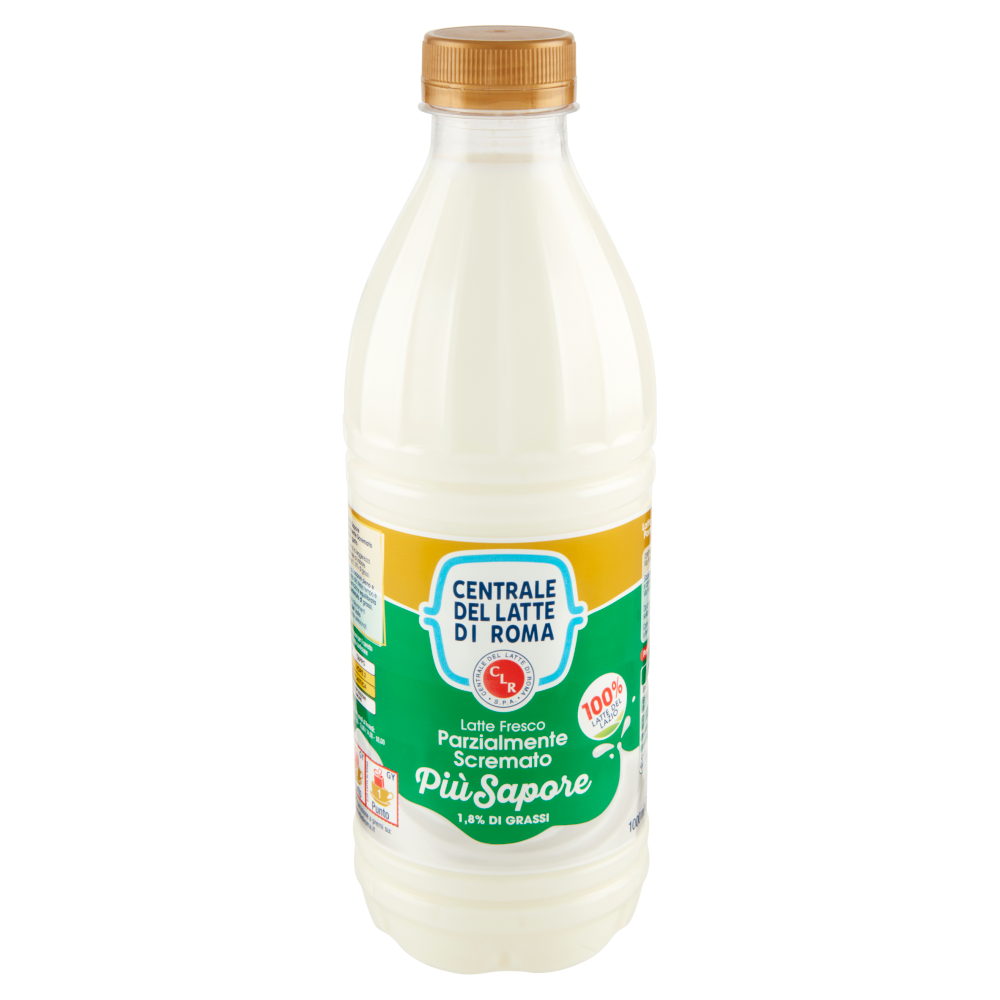 Centrale del Latte di Roma Latte Fresco Parzialmente Scremato Pi&ugrave; Sapore 1,8% di Grassi 1000 ml