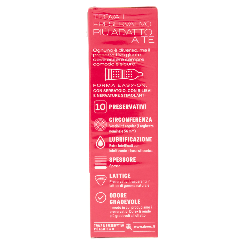 Durex Preservativi Pleasuremax Lubrificati con Rilievi e Nervature Esterne, 10 Profilattici