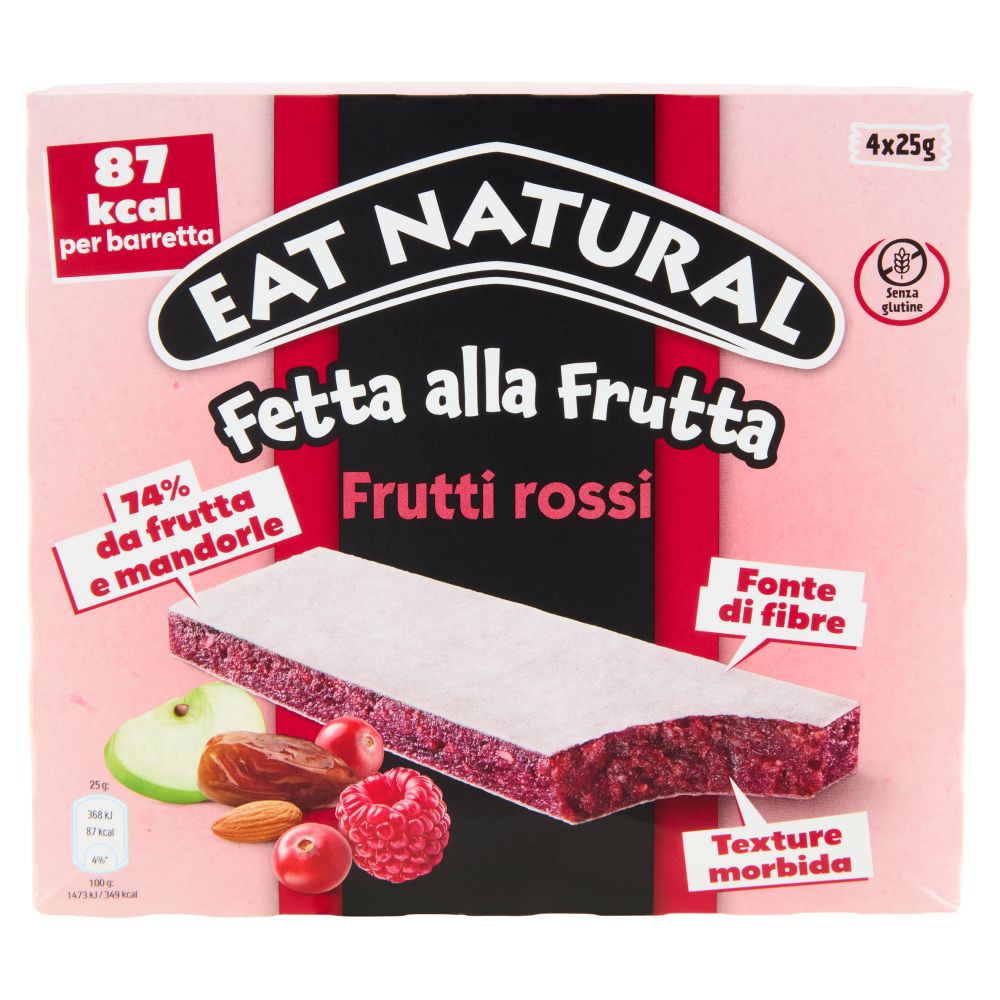 Eat Natural Fetta alla Frutta Frutti rossi 4 x 25 g